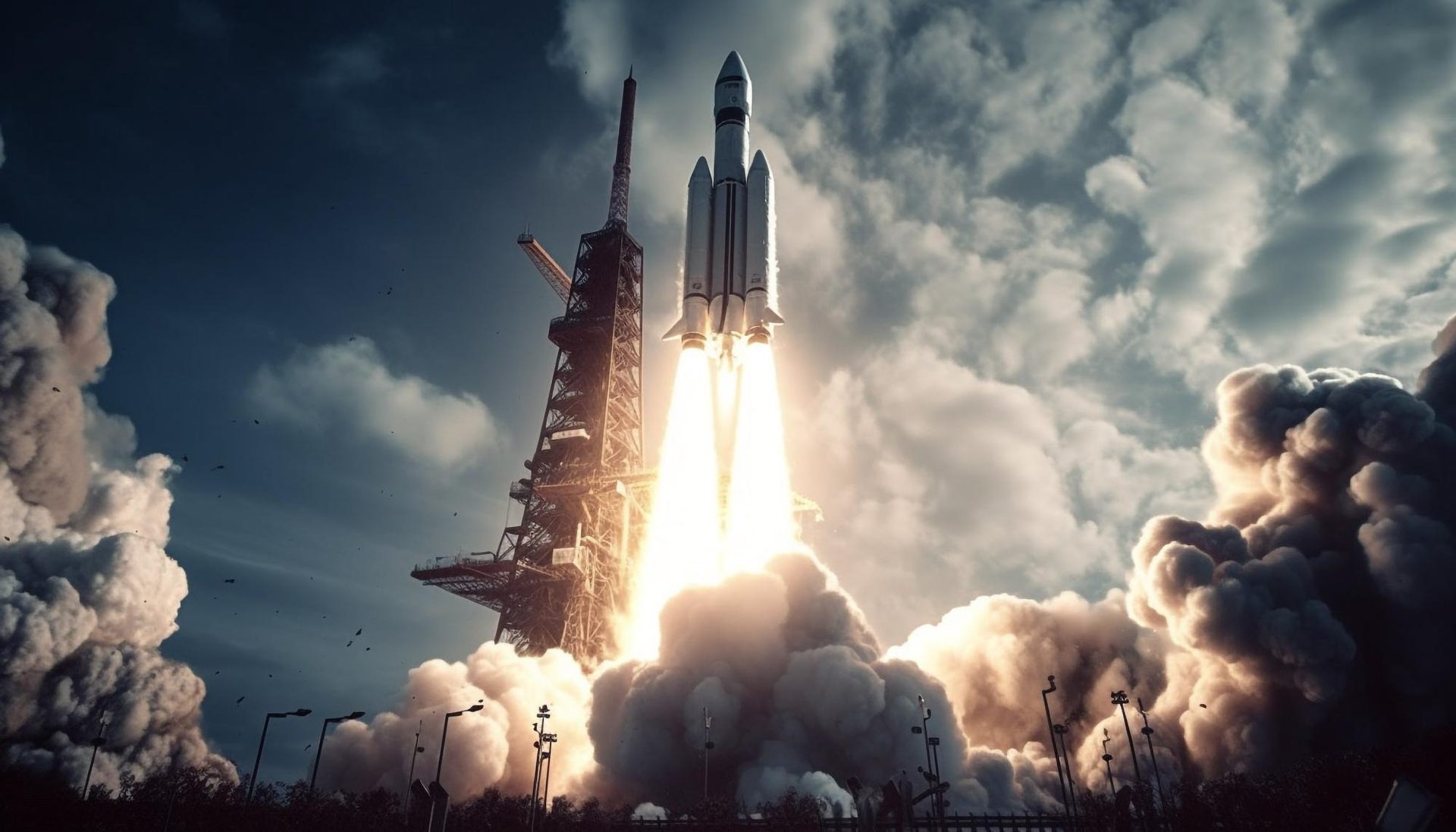 Rocket launching / 'coming soon' motif in GIME pink — new programs teaser.